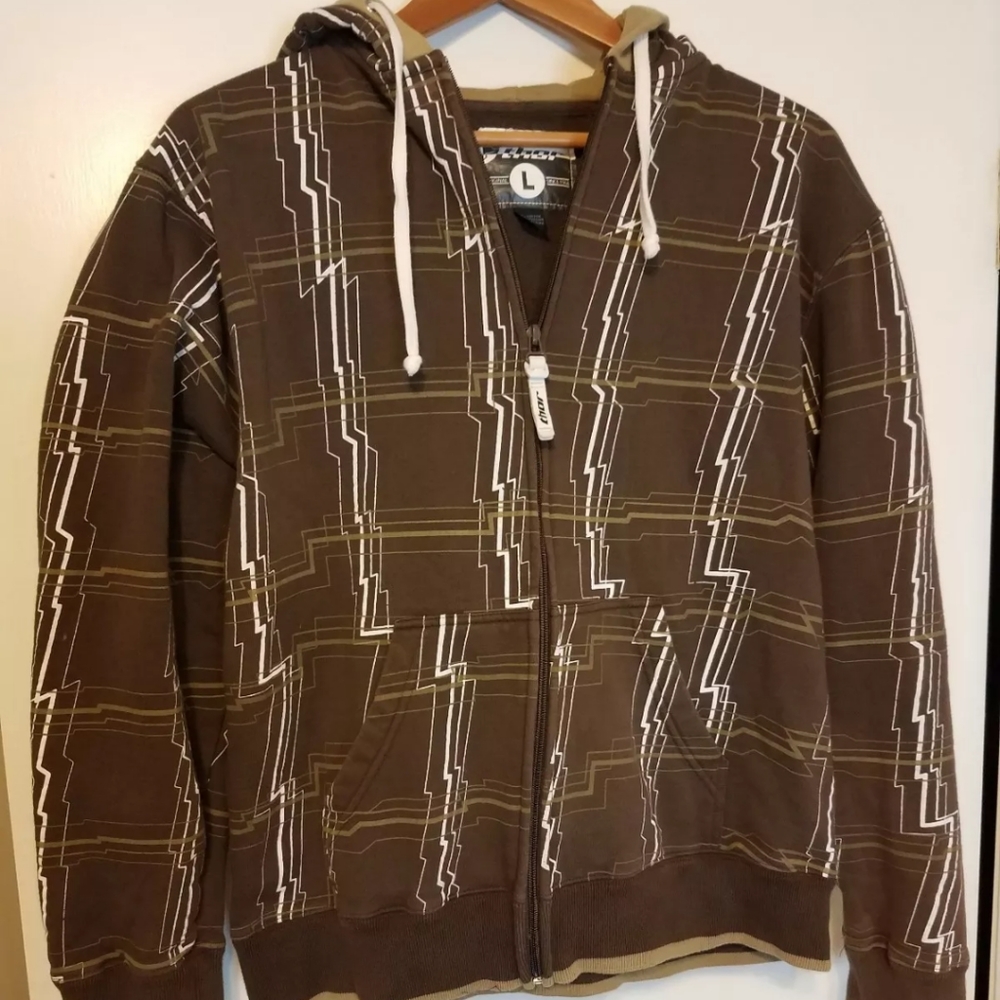 Thor Womens Brown Zip Up Hoodie Size L